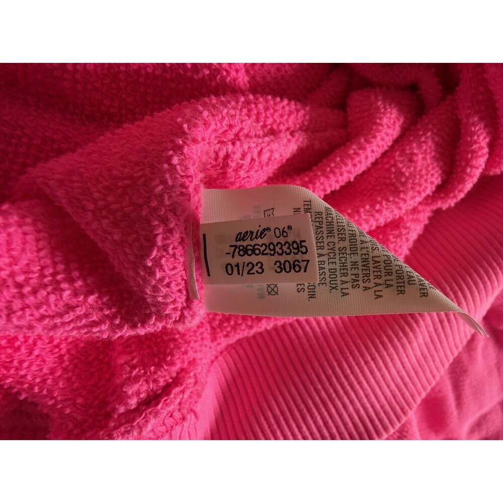 Aerie Endless Summer Crew Sweatshirt Tropadelic Hot Pink S/P - Picture 7 of 7